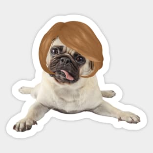 Dog With Wig Sticker